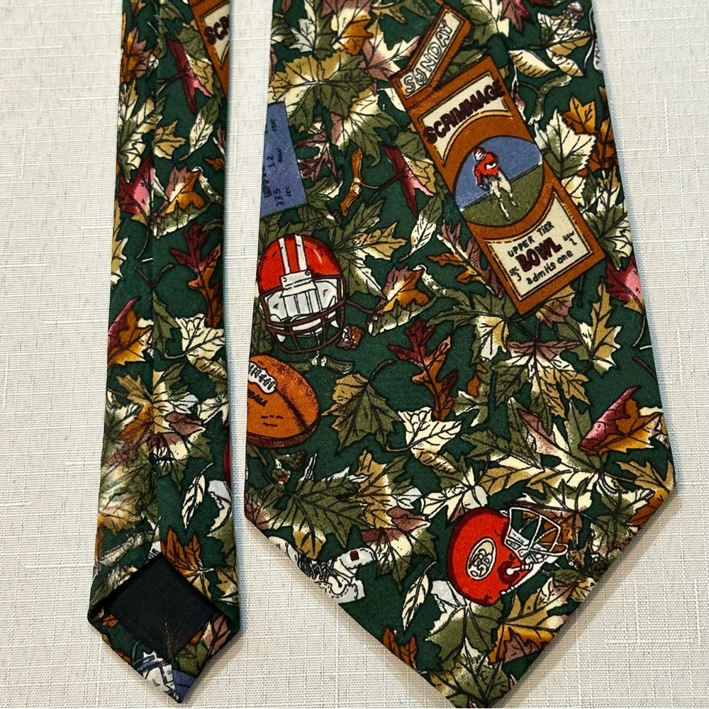 Vintage 1999 Nicole Miller Football Silk Tie